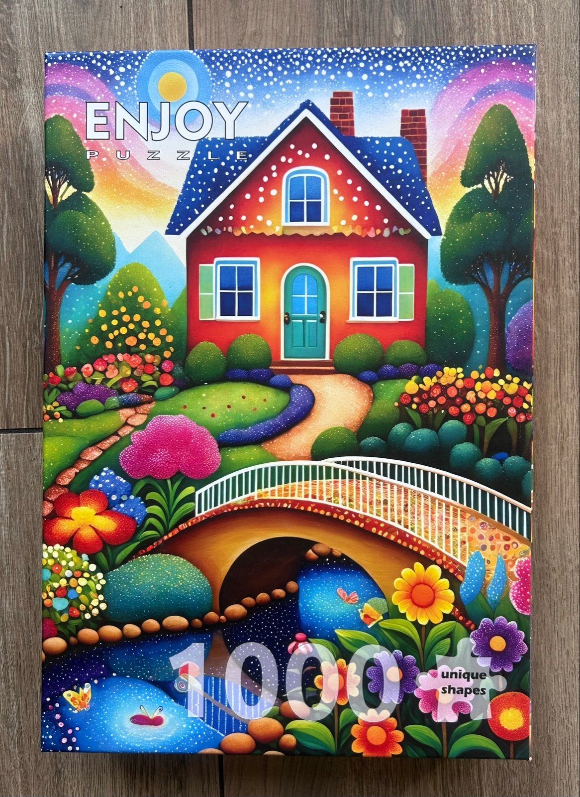 Enjoy Legpuzzel 1000 Stukjes - Kleurrijk Huis, Ophalen of Verzenden, 500 t/m 1500 stukjes, Gebruikt, Legpuzzel