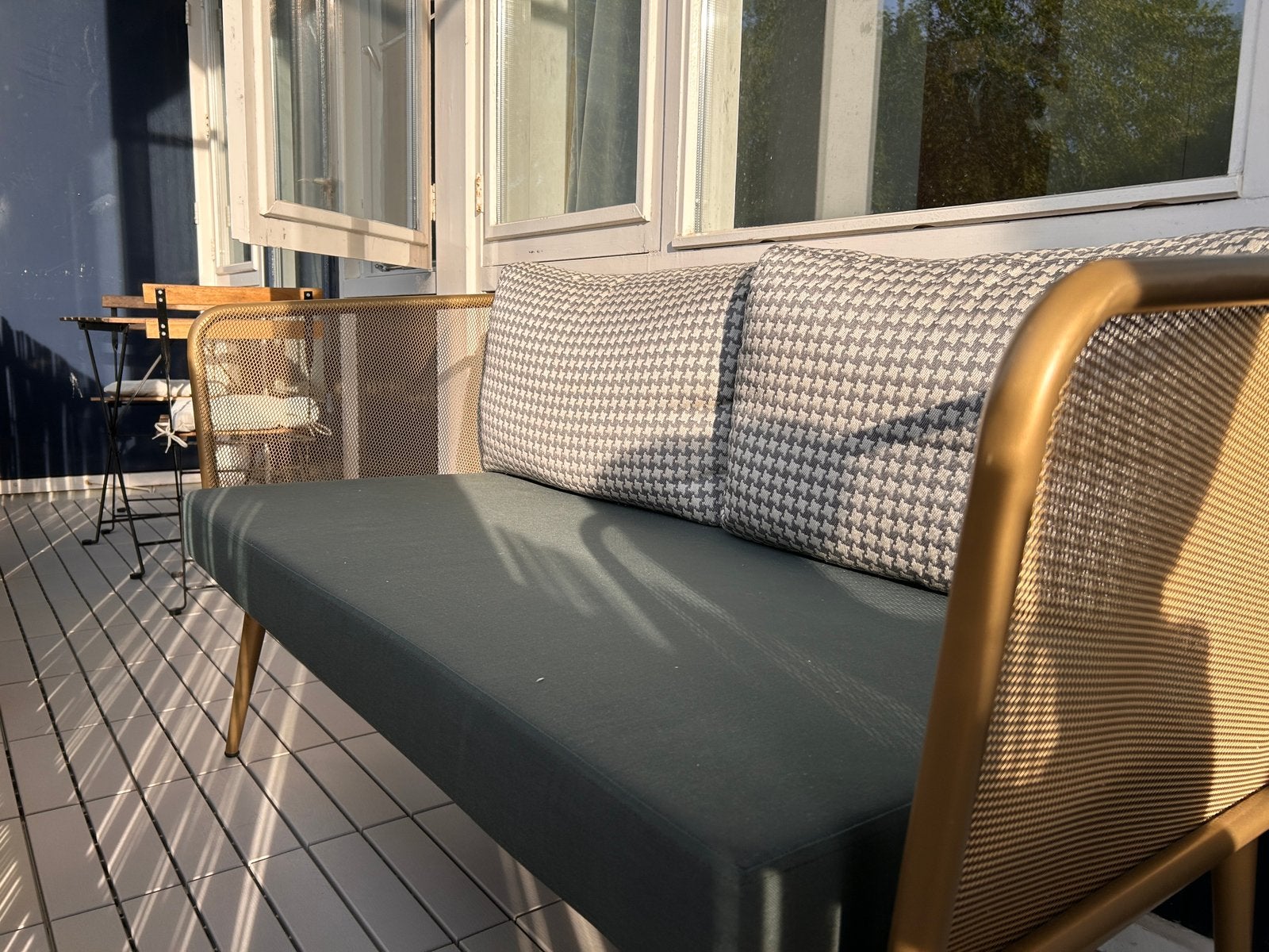Luxe Tuinbank 140x70 Inclusief kussens, Tuin en Terras, Tuinsets en Loungesets, Overige materialen, Zo goed als nieuw, Ophalen