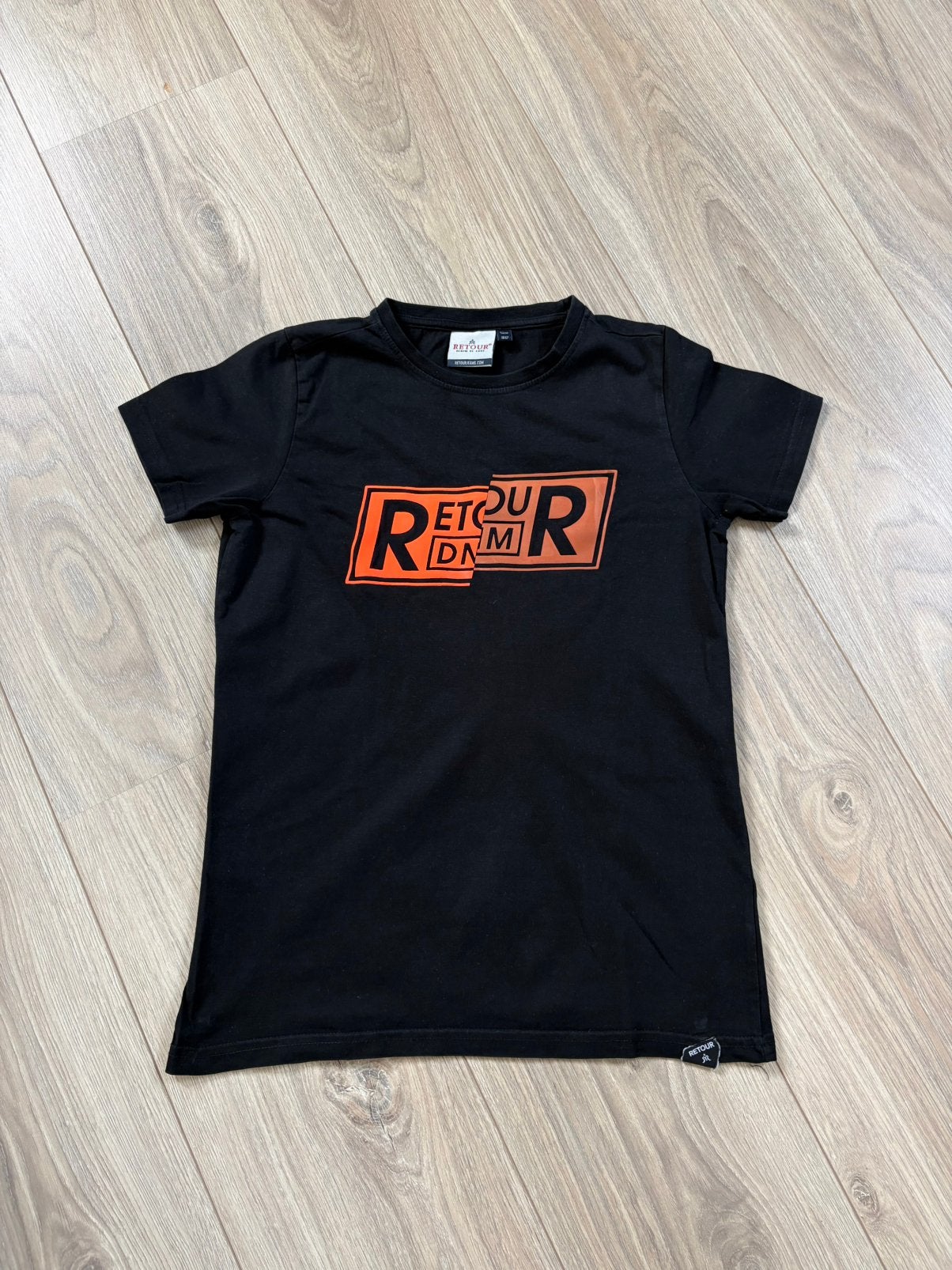 Zwart RETOUR shirt - maat 146, Kinderen en Baby's, Kinderkleding | Maat 146, Ophalen of Verzenden, Zo goed als nieuw, Jongen, Shirt of Longsleeve