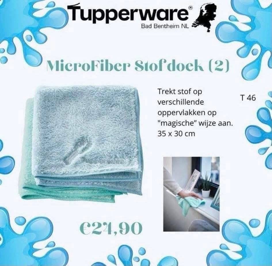 Tupperware MicroFiber Stofdoek (2), Ophalen of Verzenden, Mop of Dweil