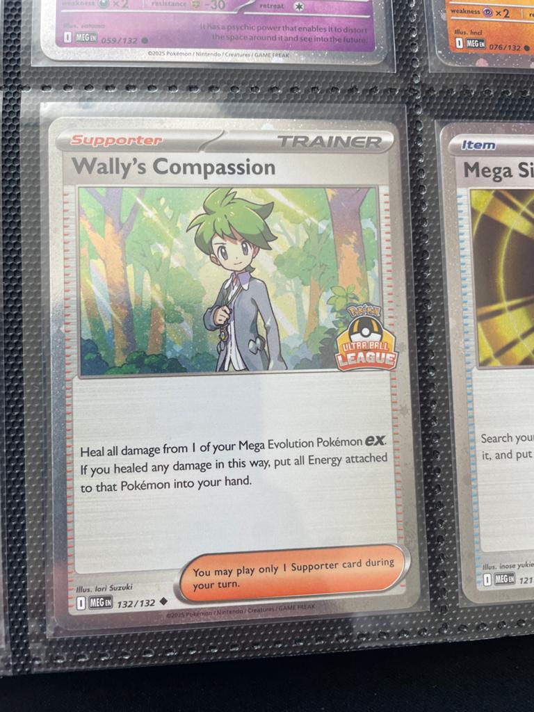 Wally's Compassion Ultra League ball Pokémon MEG 132/132, Ophalen of Verzenden, Zo goed als nieuw, Losse kaart