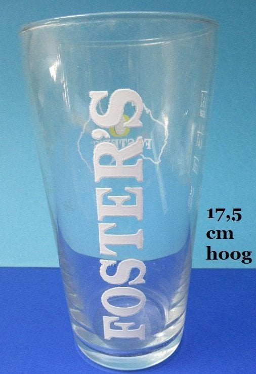 FOSTERS AUSTRALIË, pint bierglas, jaren 90, Ophalen of Verzenden, Zo goed als nieuw, Glas of Glazen, Overige merken