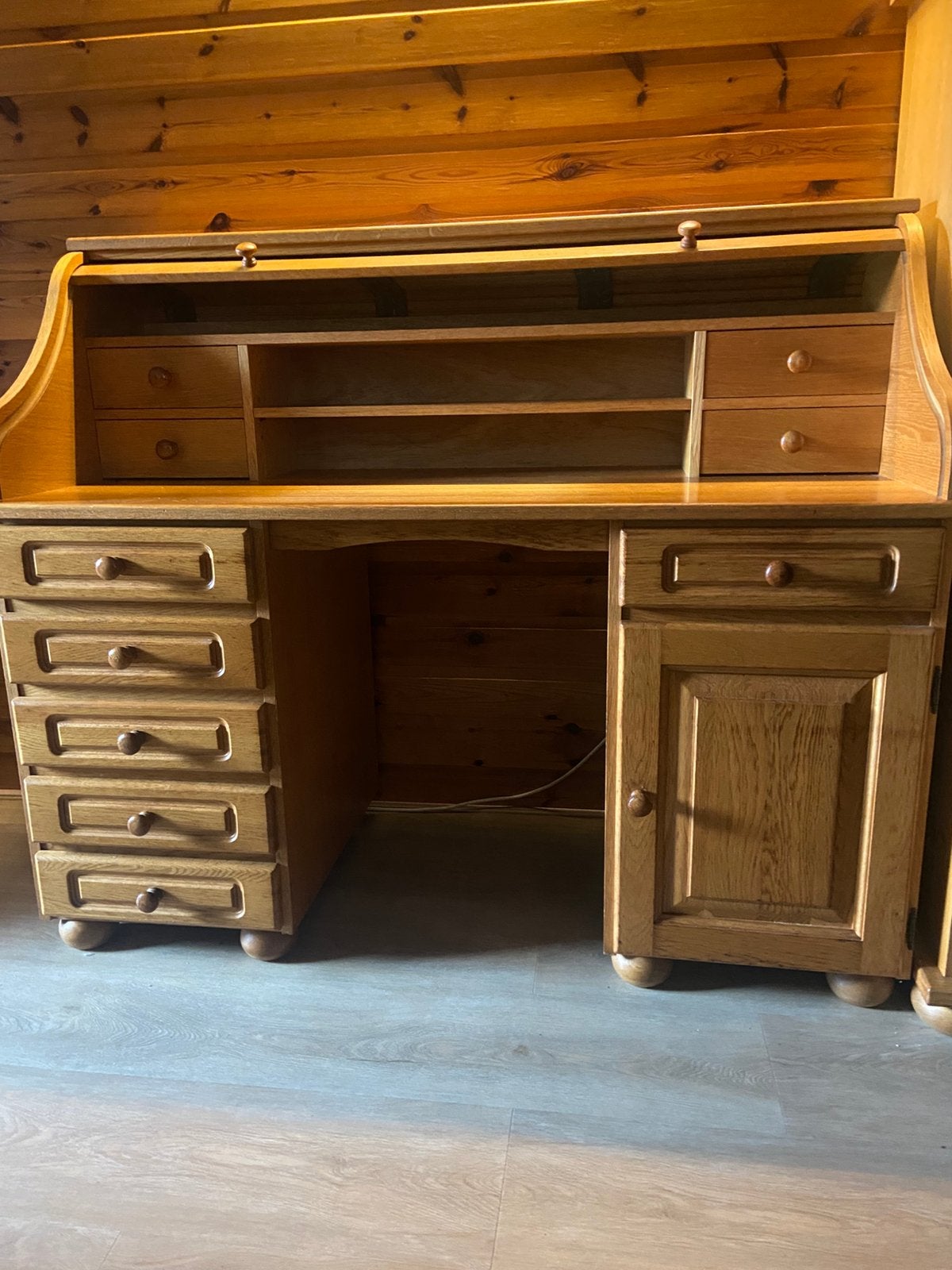 Massief eiken secretaire., Huis en Inrichting, Ophalen, Gebruikt
