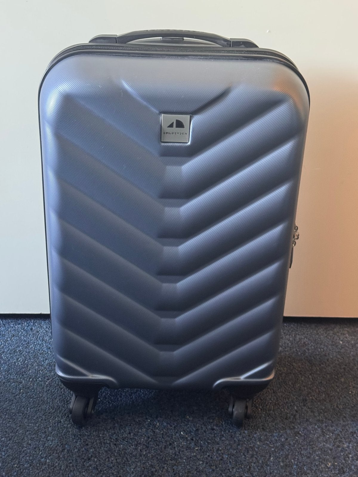 Spilbergen Handbagage Koffer - Grijs, Gebruikt, 50 tot 60 cm, Hard kunststof, Slot