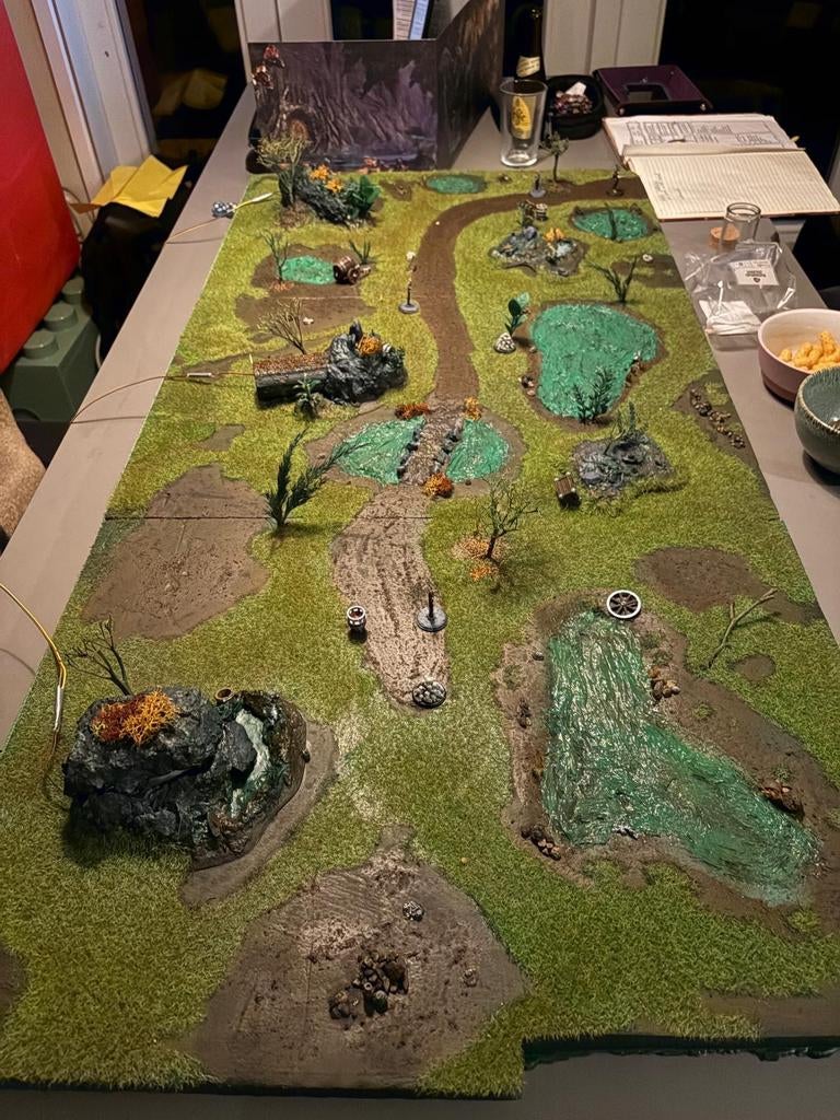 Miniatuur Terrein Moeras voor RPG (Dungeons & Dragons), Ophalen, Overige soorten, Geverfd