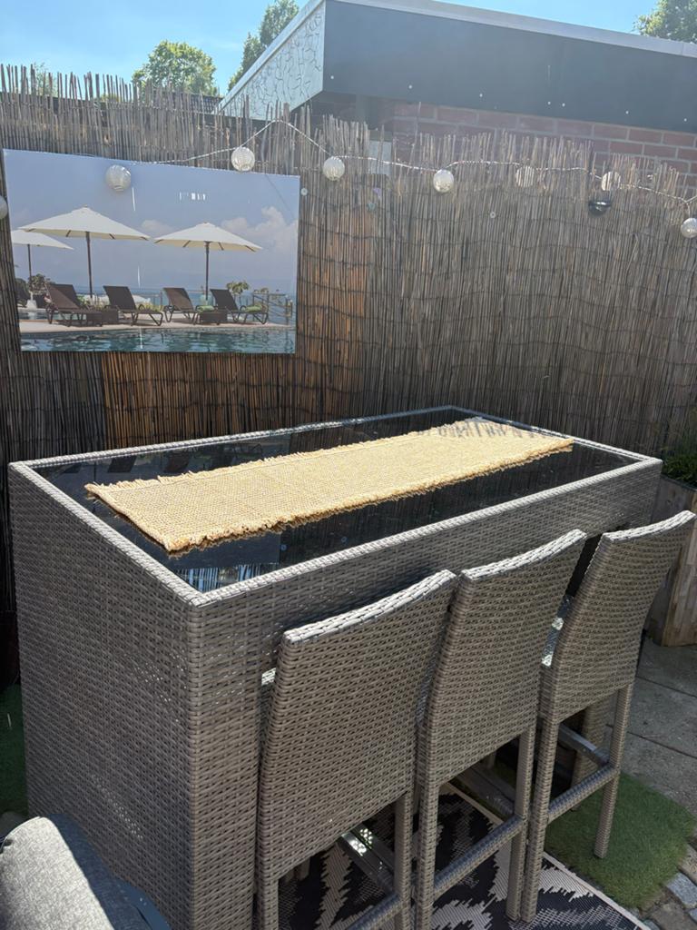 Tuin bar set, Tuin en Terras, Tuinsets en Loungesets, Ophalen, Zo goed als nieuw, Wicker
