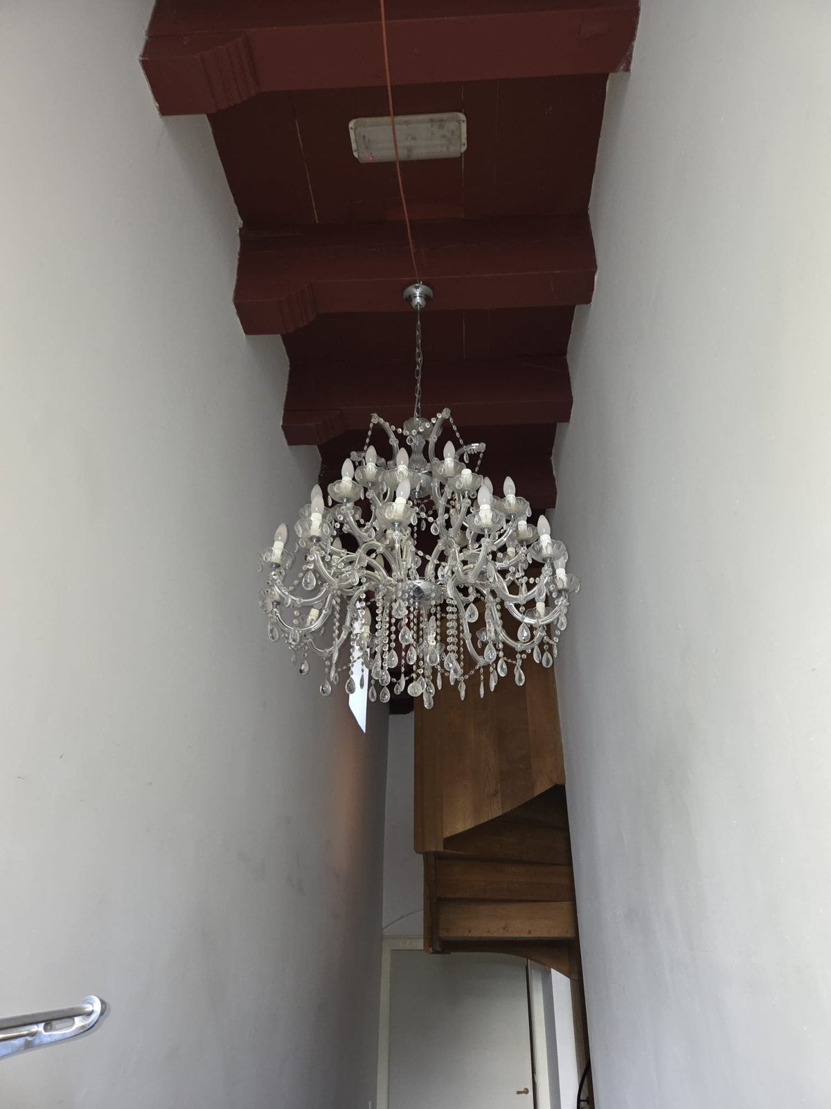 Kroonluchter hanglamp, Ophalen, Gebruikt, Textiel