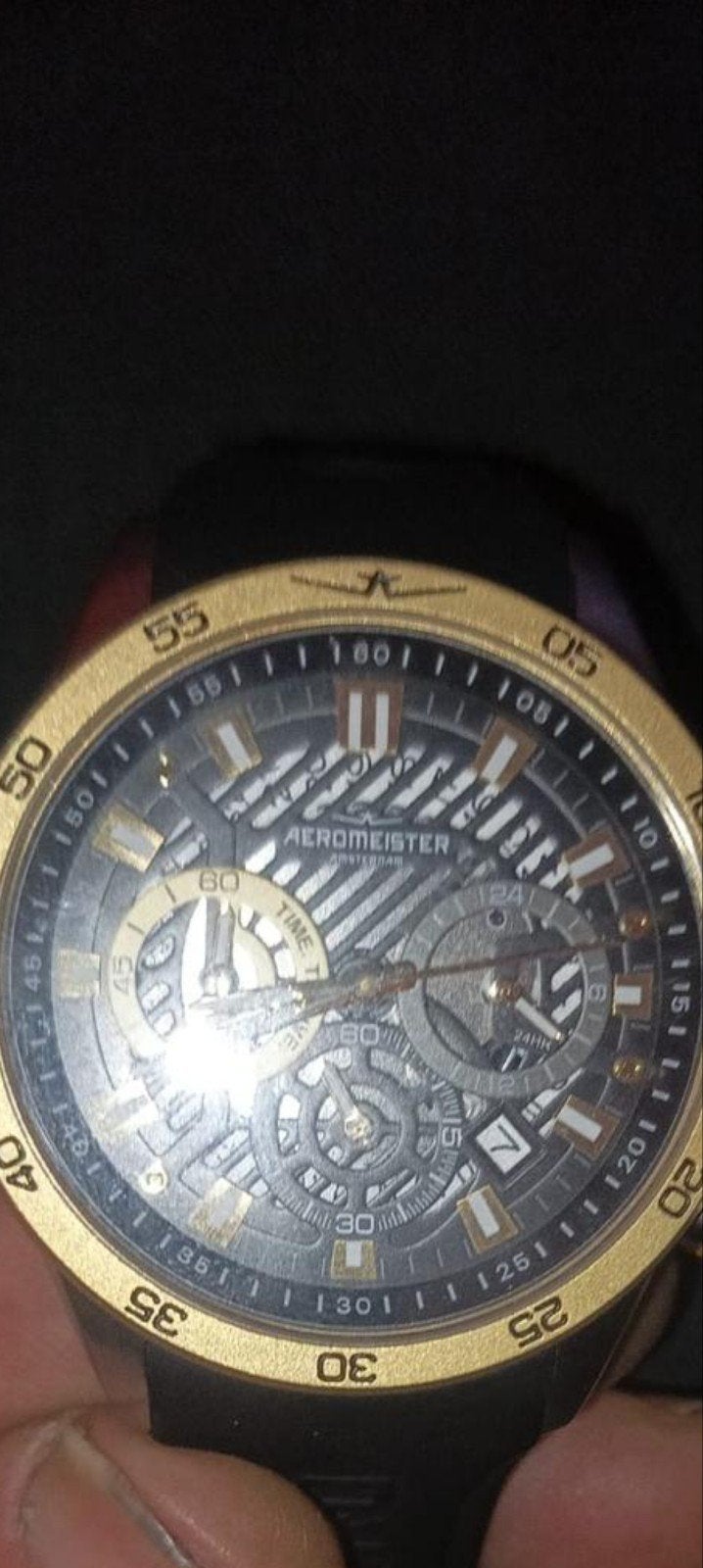 Aeromeister Amsterdam Driver AM5101 Chrono Herenhorloge, Ophalen of Verzenden, Zo goed als nieuw, Overige materialen, Polshorloge