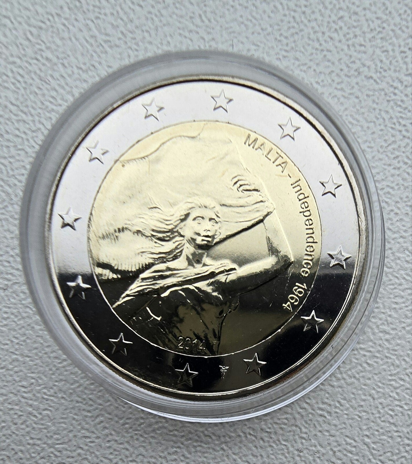 2 euro Onafhankelijkheid Malta met muntmeesterteken, Ophalen of Verzenden, Malta, 2 euro, Losse munt