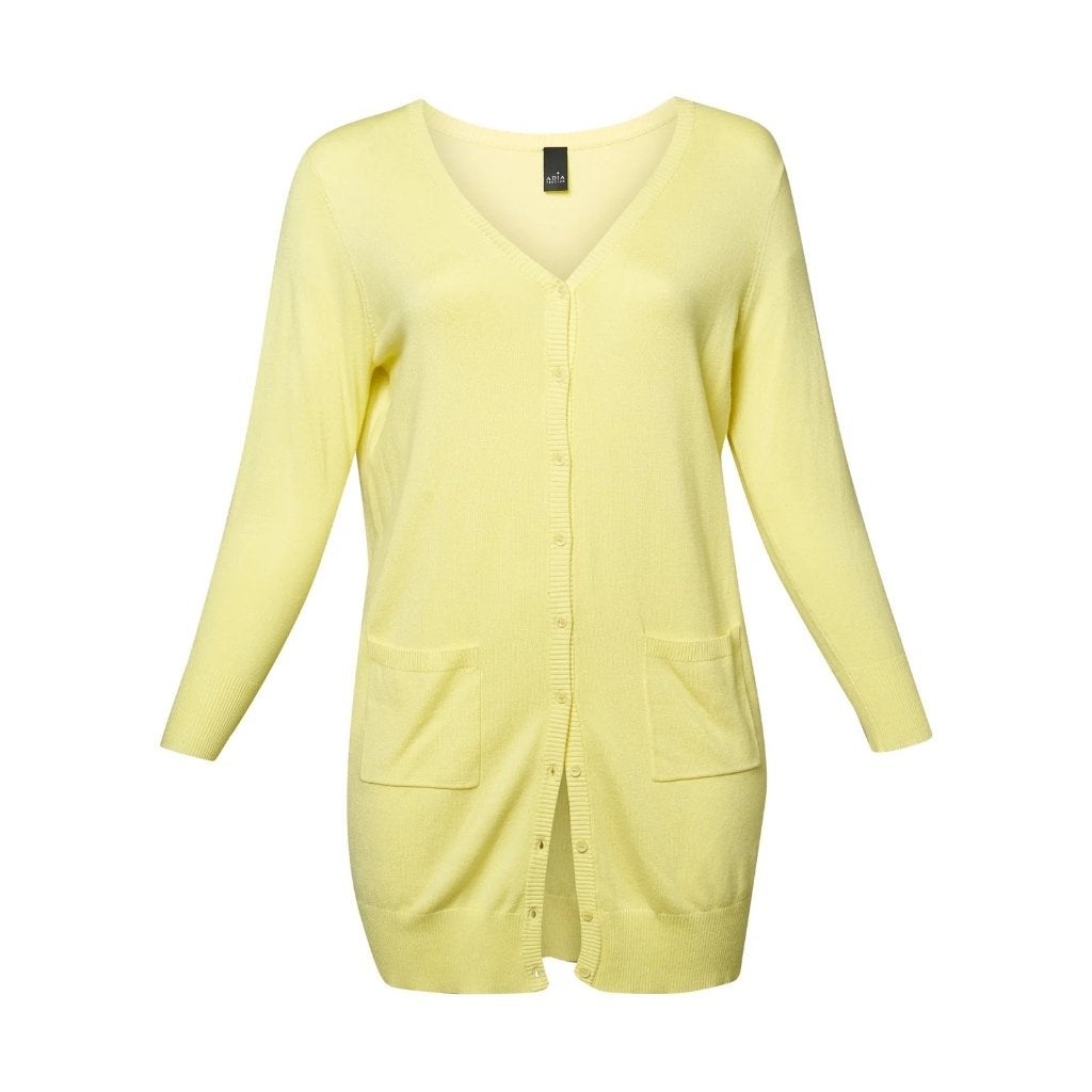 8051 long cardigan Syverine van Adia - maat XL (54/56), Verzenden, Nieuw, ADIA, Geel