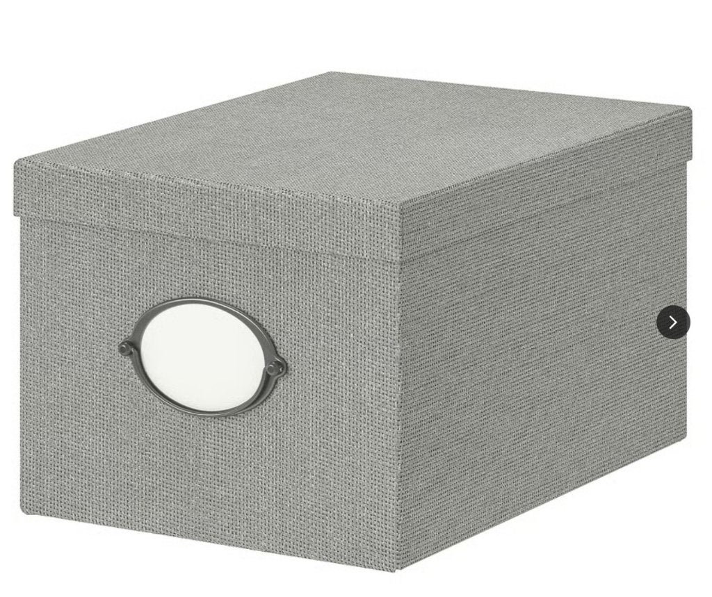 KVARNVIK Doos met deksel, grijs, Doe-het-zelf en Verbouw, Kratten en Dozen, Ophalen, Doos, 100 cm of meer, Opvouwbaar