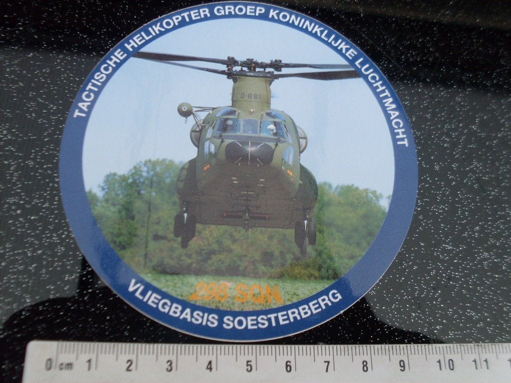 sticker 298 squadron vliegbasis soesterberg helikopter groep, Verzenden, Zo goed als nieuw, Bedrijf of Vereniging