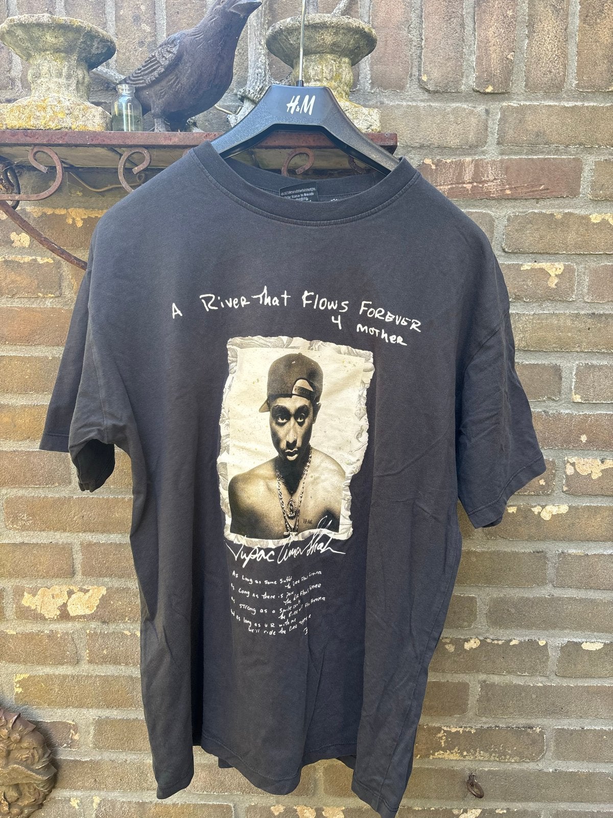 Tupac Shakur T-shirt Zwart Maat XL, Ophalen of Verzenden, Gedragen, Maat 56/58 (XL), Zwart