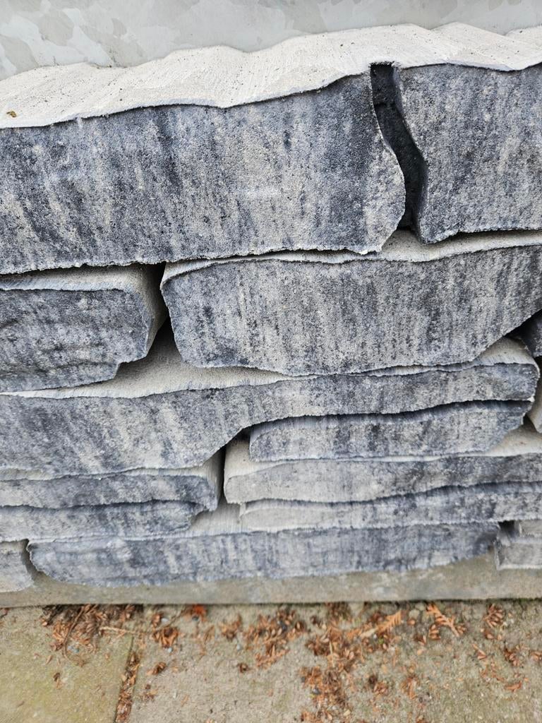 Muurelement grijs antraciet stone walling, Tuin en Terras, Ophalen, Nieuw, Beton, Terrastegels