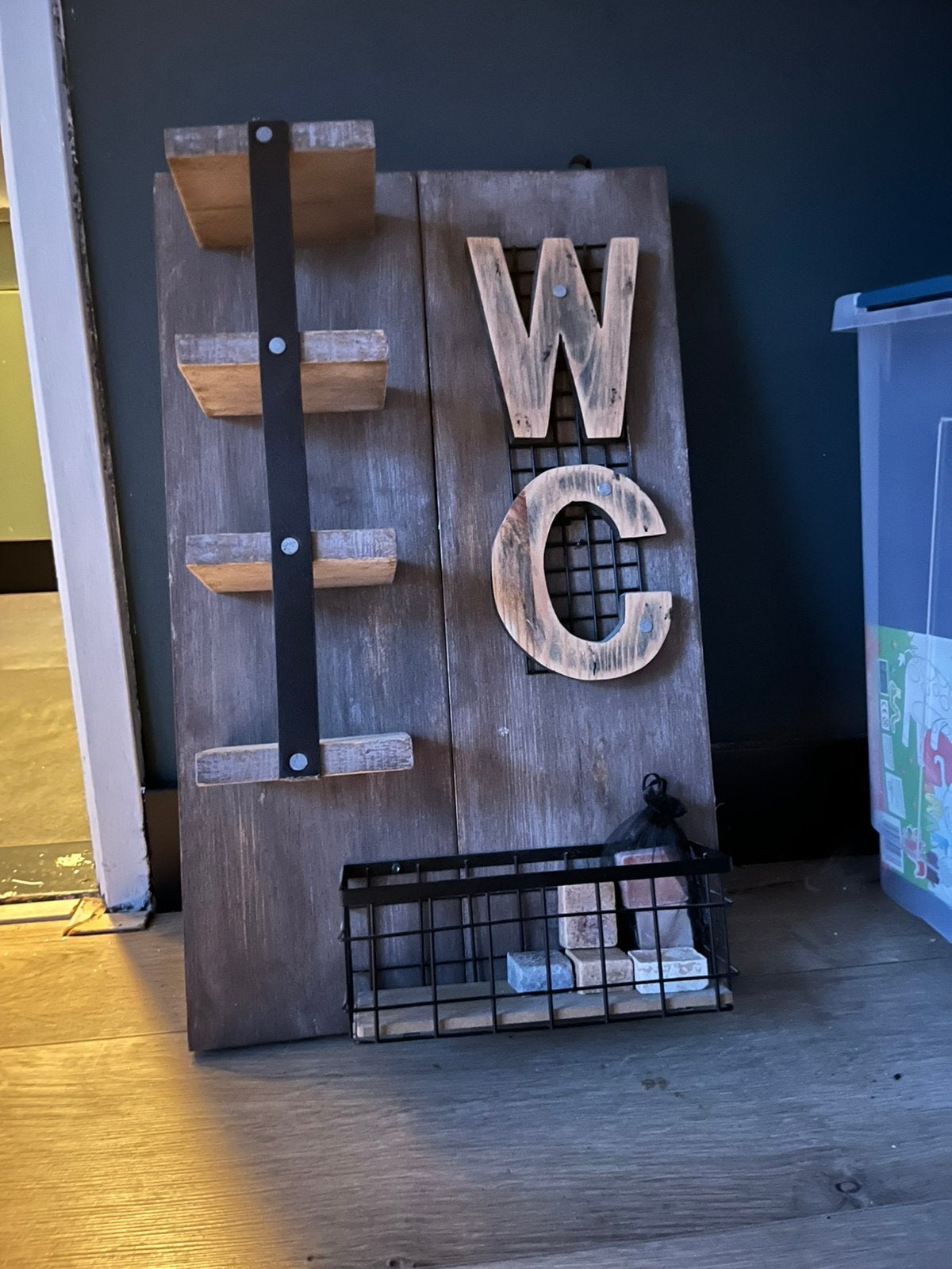 Wand decoratie oud hout steigerhout, Ophalen of Verzenden, Zo goed als nieuw