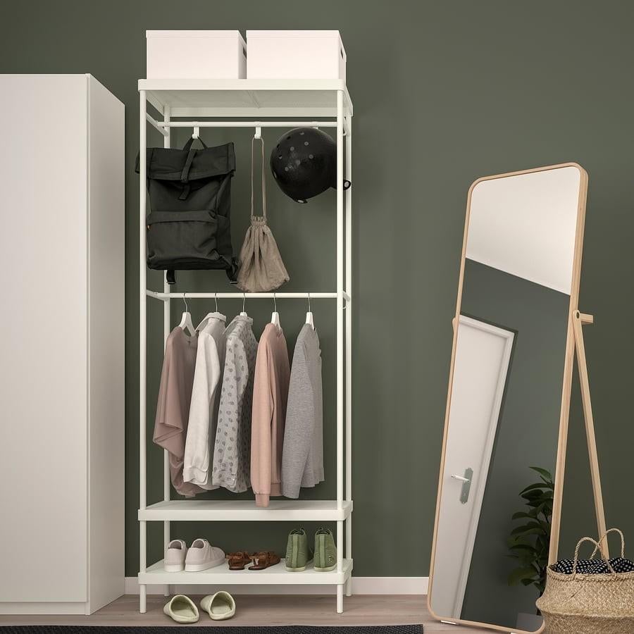 IKEA MACKAPÄR Kapstok met schoenenopberger, wit, Huis en Inrichting, Woonaccessoires | Kapstokken, Ophalen, Gebruikt, 200 cm of meer