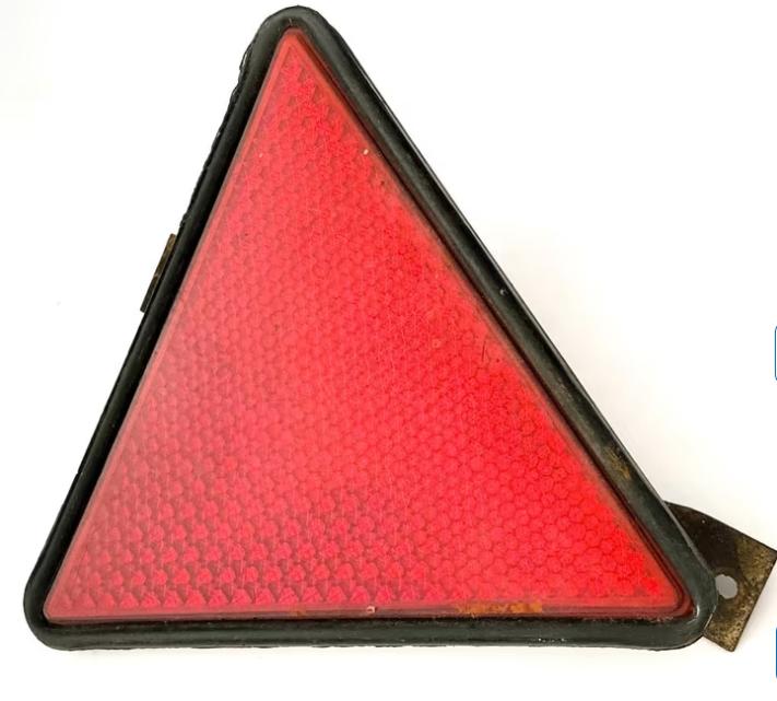 auto aanhanger accessoire rode driehoek reflector vintage, Ophalen of Verzenden