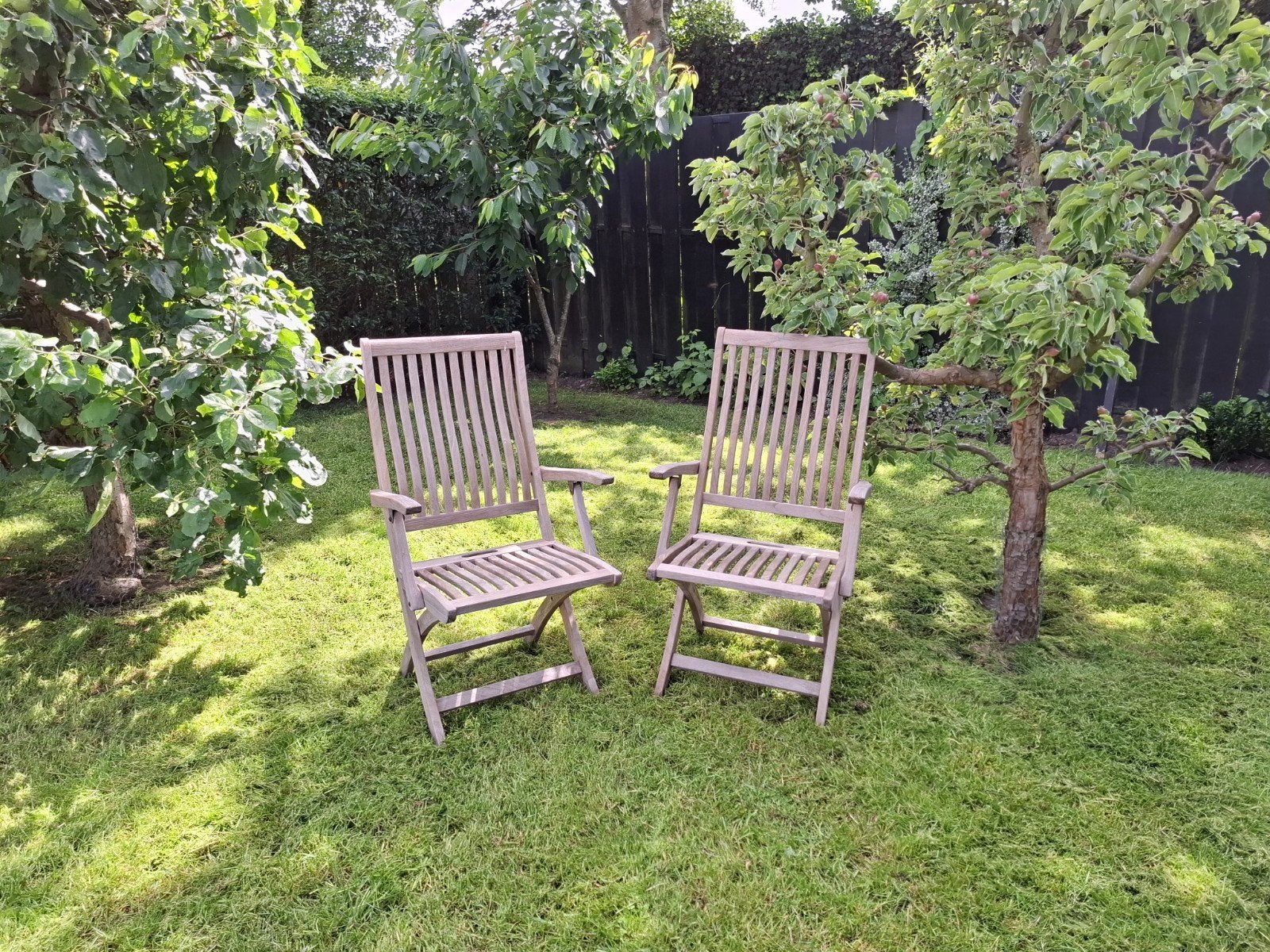 Teakhouten tuinstoelen van Gloster, Ophalen, Gebruikt, Teakhout
