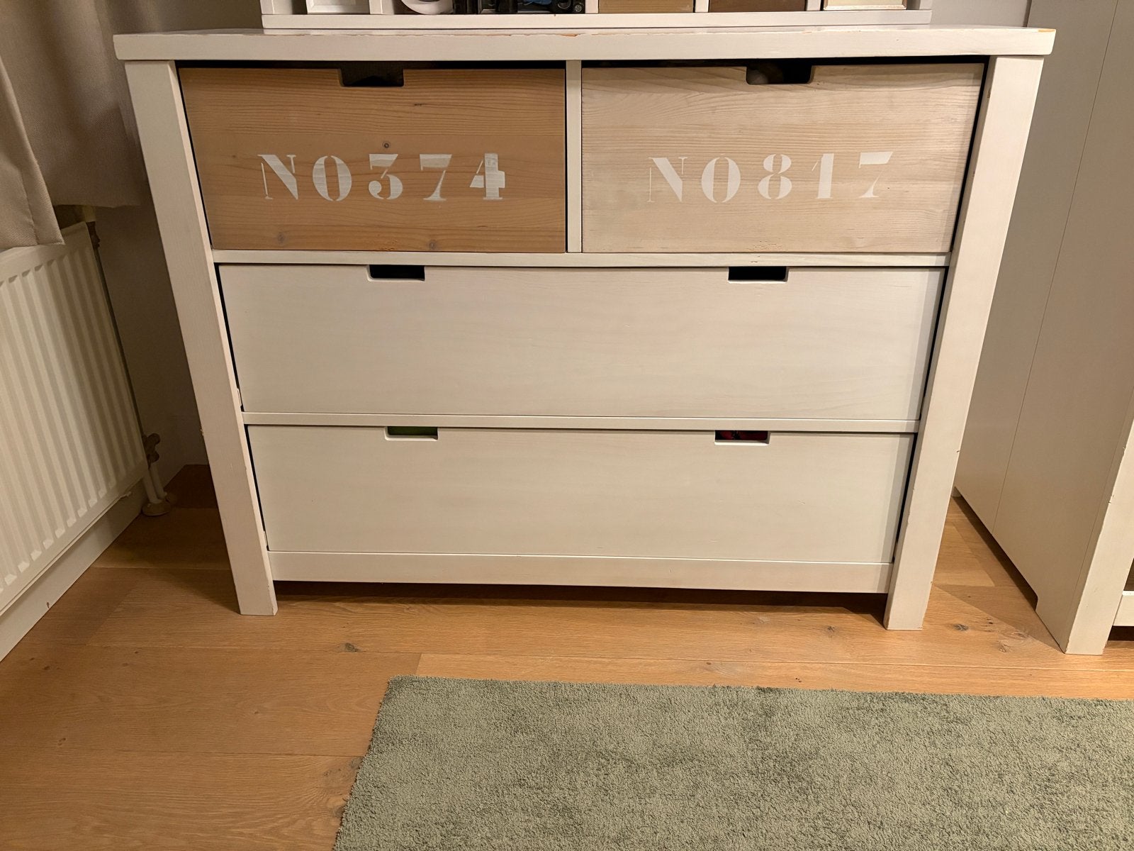 Bopita Basic Wood Commode - White wash met Houten Lades, Ophalen, Gebruikt, 50 tot 70 cm, 75 tot 100 cm