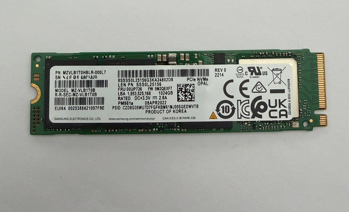 1TB Samsung SSD, Computers en Software, Intern, Gebruikt, SSD, Ophalen of Verzenden