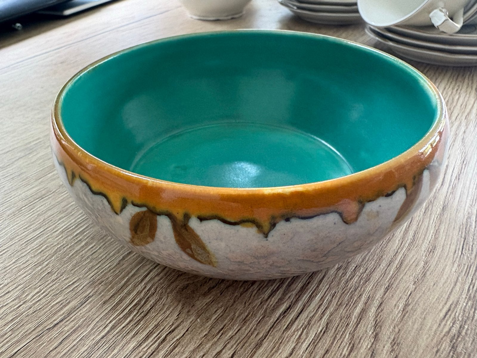 Vintage Gouda Holland Schaaltje - Groen/Bruin, Antiek en Kunst, Antiek | Keramiek en Aardewerk, Ophalen of Verzenden