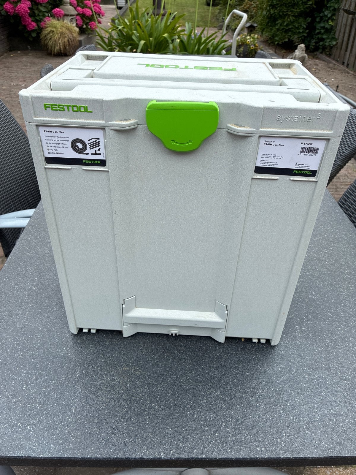 Festool container leeg, Ophalen, Gebruikt