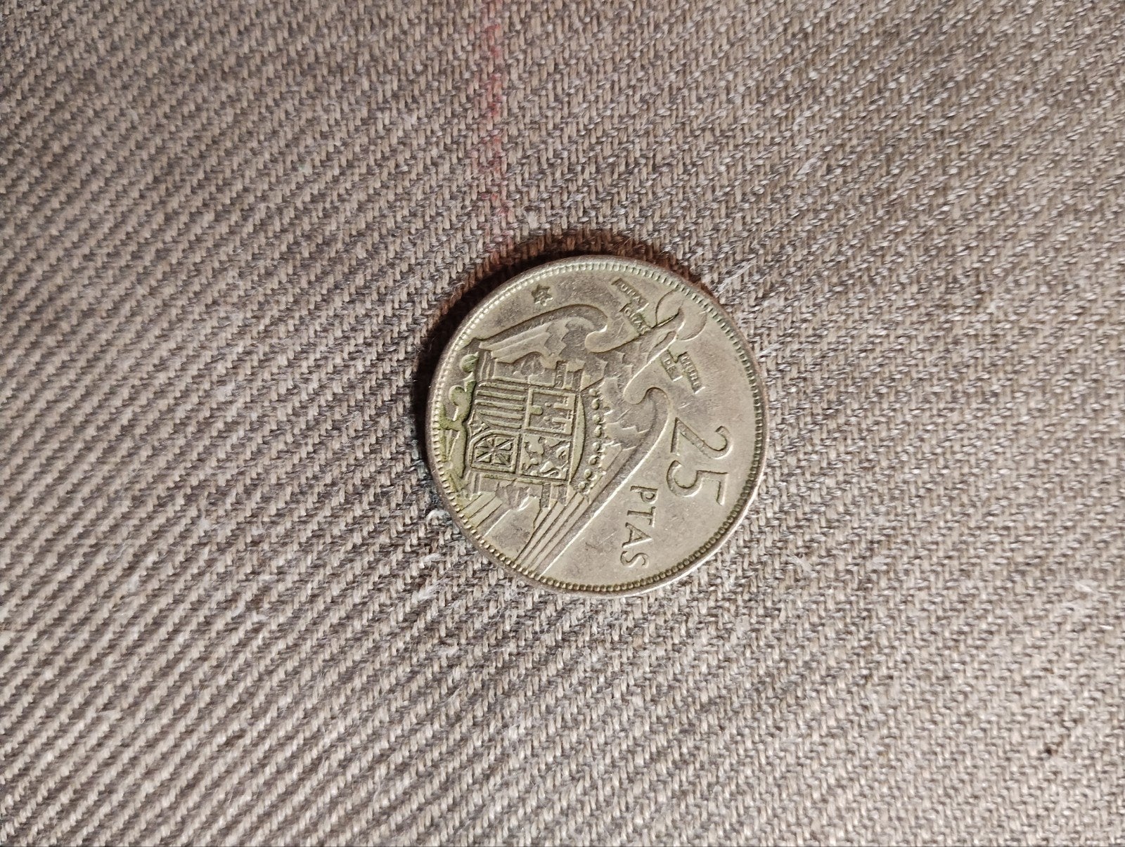25 Pesetas munt Spanje 1957 (sluitjaar 1958) (M-0256), Ophalen of Verzenden, Overige landen, Losse munt, Zilver