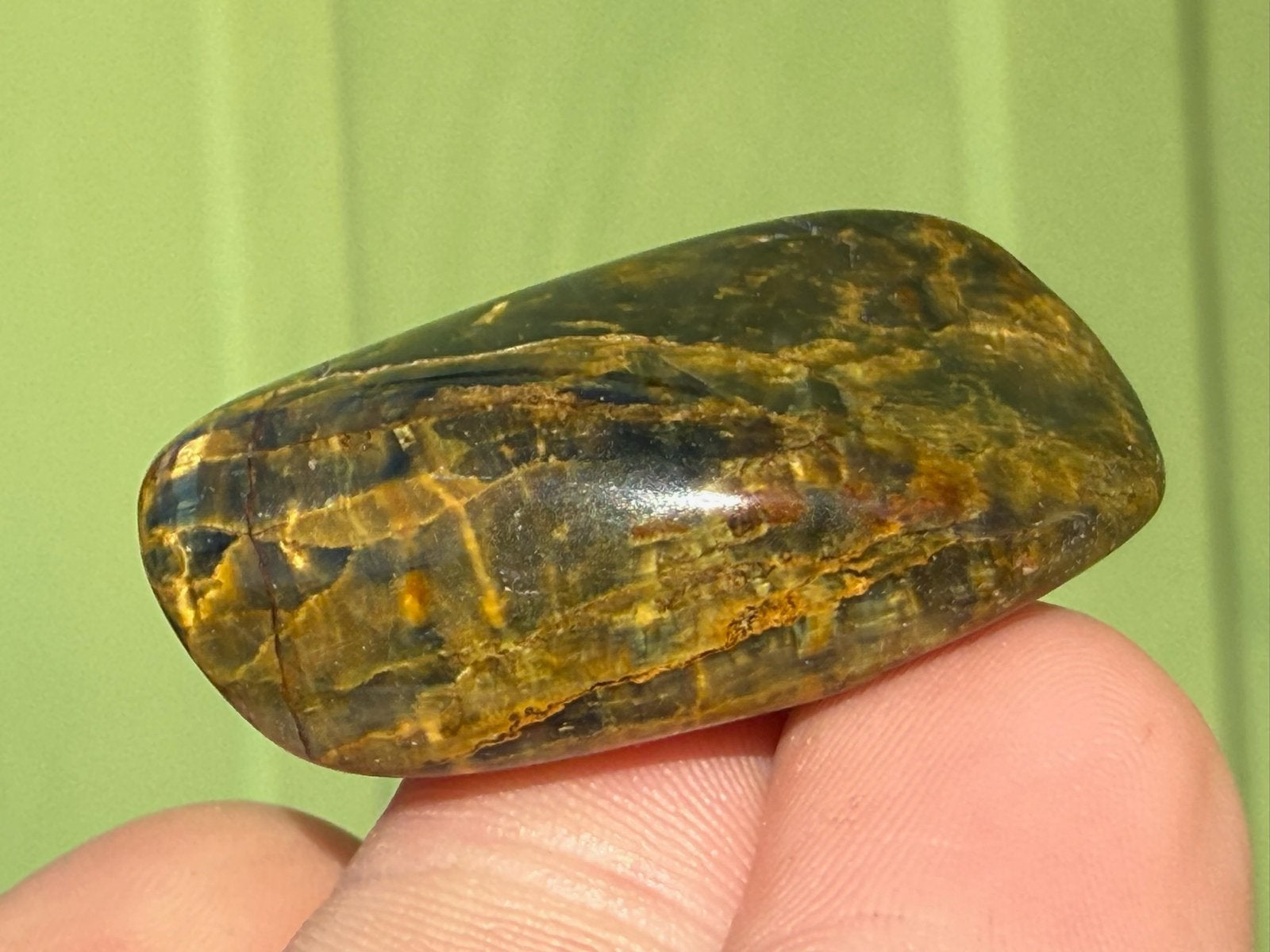 Jaspis tijger -  Tijgeroog en Jaspis broekzaksteen mineralen, Ophalen of Verzenden, Mineraal