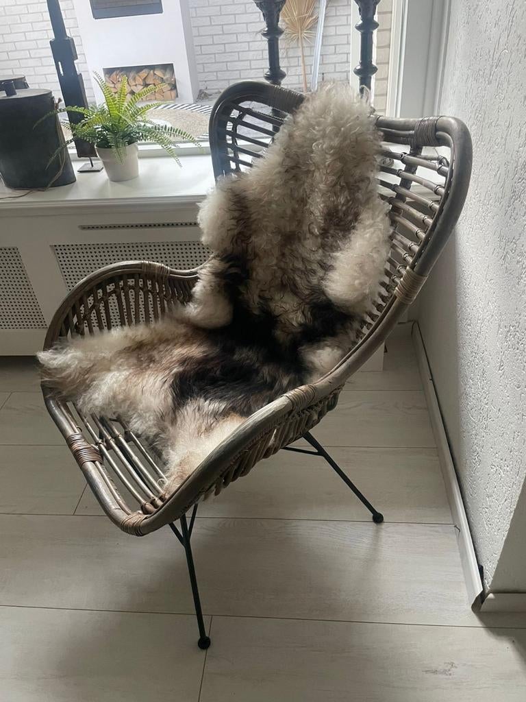 Rotan stoel, zware uitvoering incl/excl nepbontje, Ophalen, Rotan