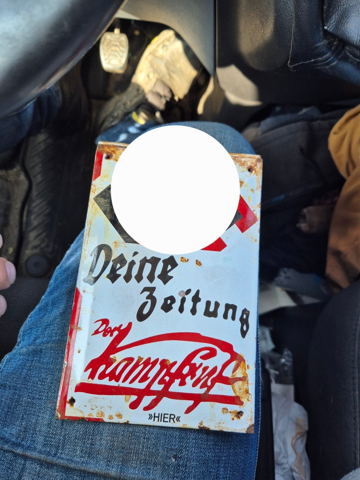 Zeldzaam emaille bord 'Deine Zeitung Der Kamt, Ophalen of Verzenden, Overige soorten, Duitsland, Overige typen
