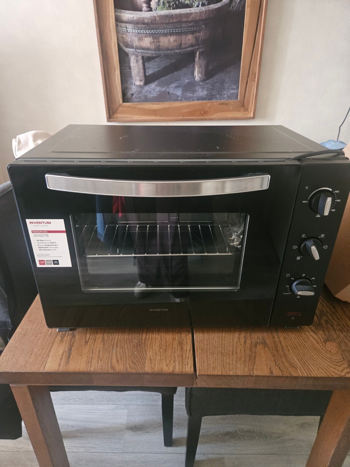inventum OV607B VRIJSTAANDE OVEN, Ophalen, 45 tot 50 cm, Oven, Hete lucht