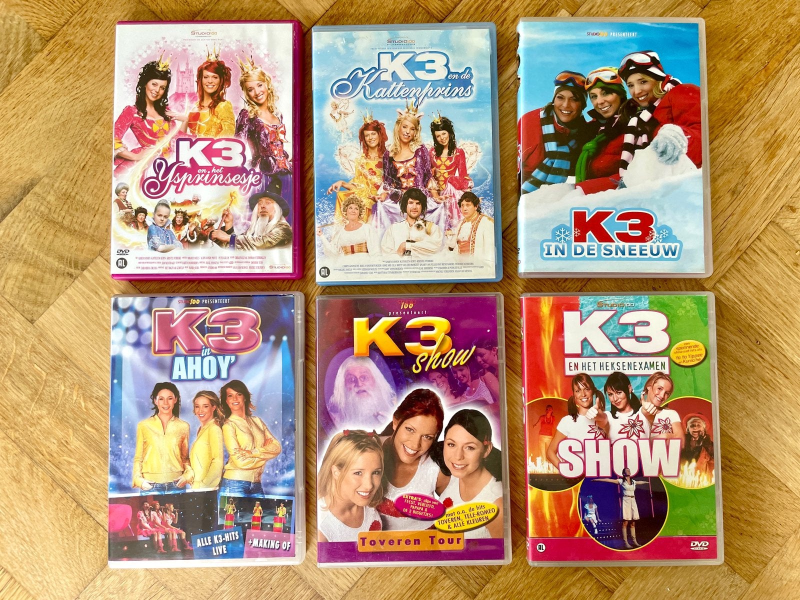 6x K3 Originals DVD’s (nette staat) met oa. In de Sneeuw, Alle leeftijden, Zo goed als nieuw, Concert, Ophalen of Verzenden