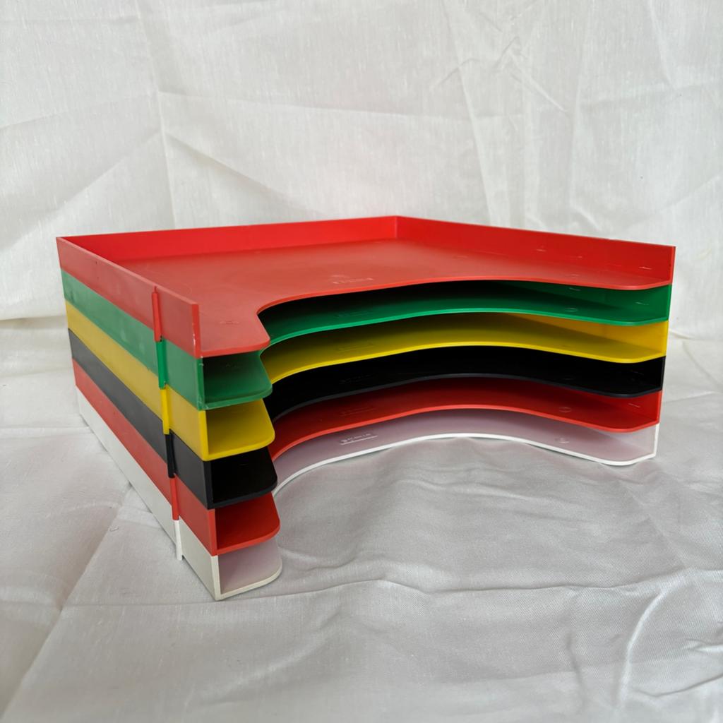 Set van 6 vintage SOMIN LP platenbakken vinyl opbergsysteem, Ophalen of Verzenden, Gebruikt, Kunststof