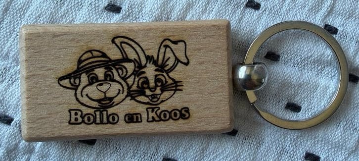 Houten sleutelhanger Bollo en Koos, Verzamelen, Ophalen of Verzenden, Nieuw, Knuffel of Figuurtje