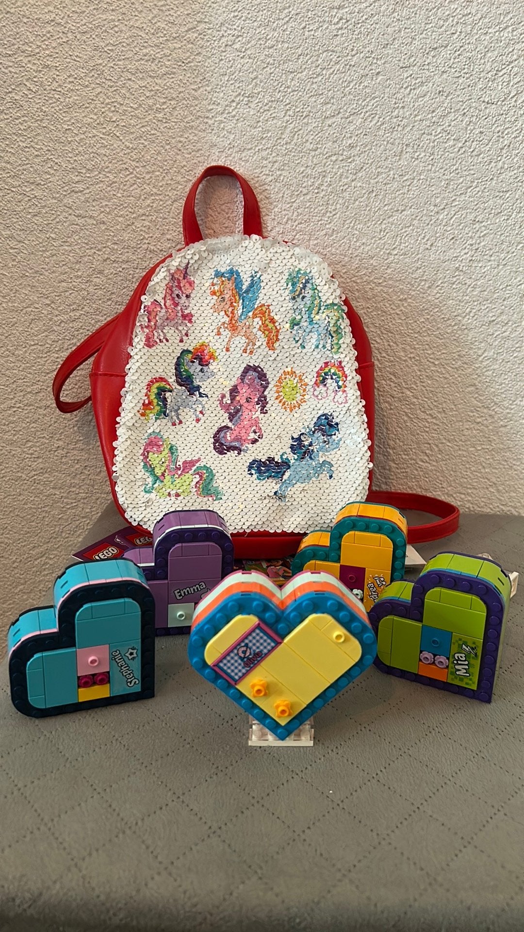 Lego friends doosjes in rugzakje, Ophalen of Verzenden, Zo goed als nieuw