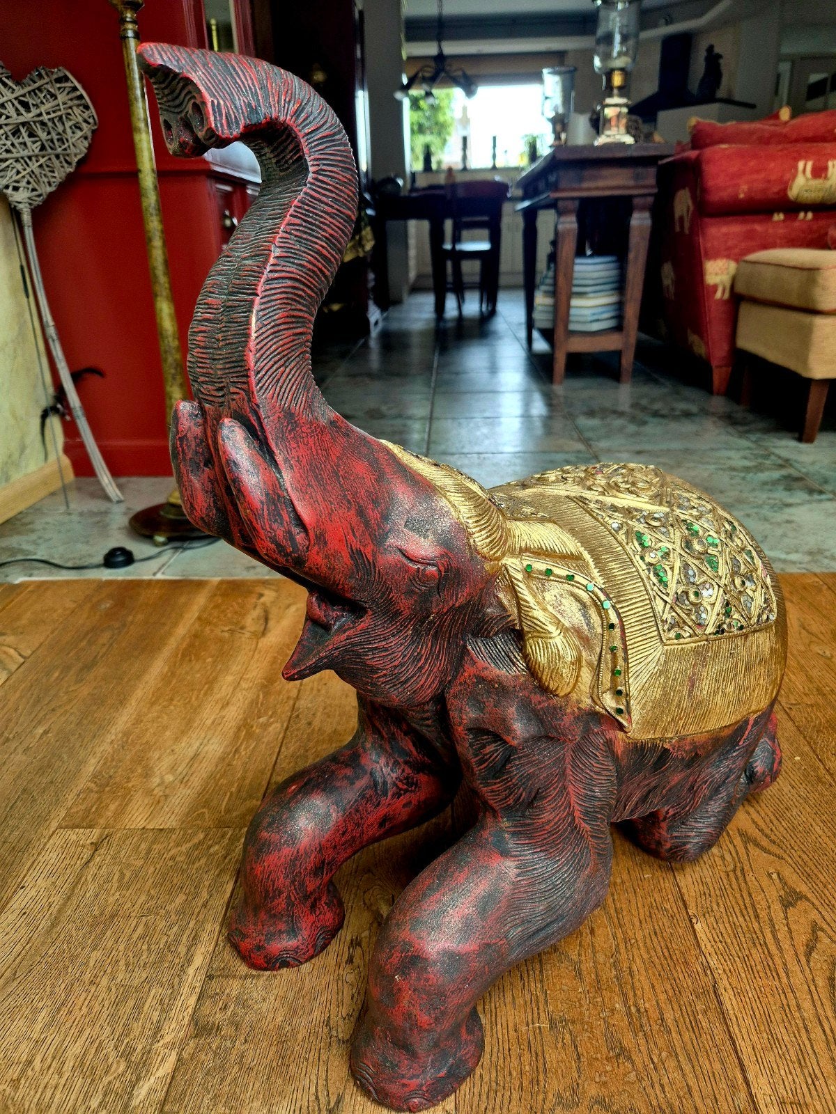 Thaise Olifant beeld  uit Chiang Mai (Thailand), Ophalen, Handgemaakt, 50 - 100 cm, Zoogdier