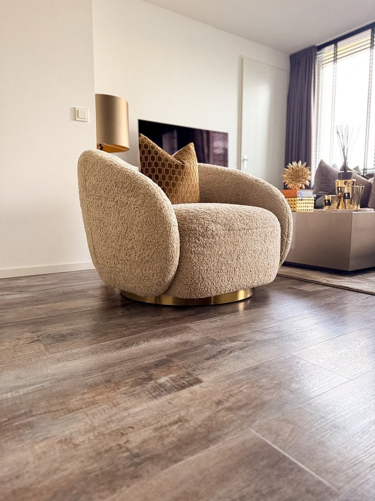 Eichholtz Swivel Chair Diego Canberra Sand, Ophalen, Overige materialen, 100 tot 125 cm, Zo goed als nieuw