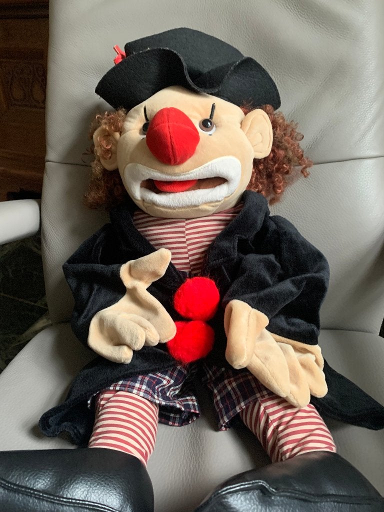 handpop, clowns (living puppet), Ophalen, Zo goed als nieuw, Pop
