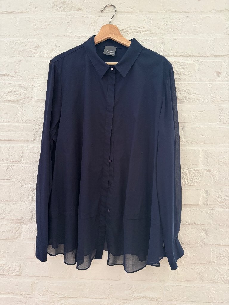 Blouse Persona by Marina Rinaldi maat 50, Kleding | Dames, Blauw, Maat 46/48 (XL) of groter, Nieuw, Ophalen of Verzenden