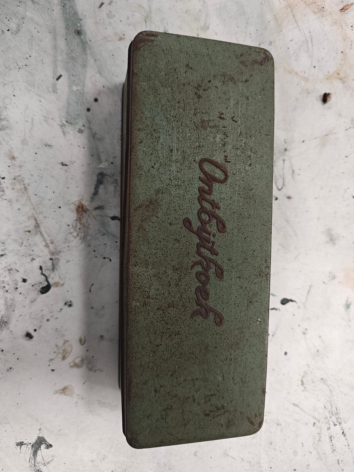 Vintage 'Ontbijtkoek' blik - Groen, Ophalen of Verzenden