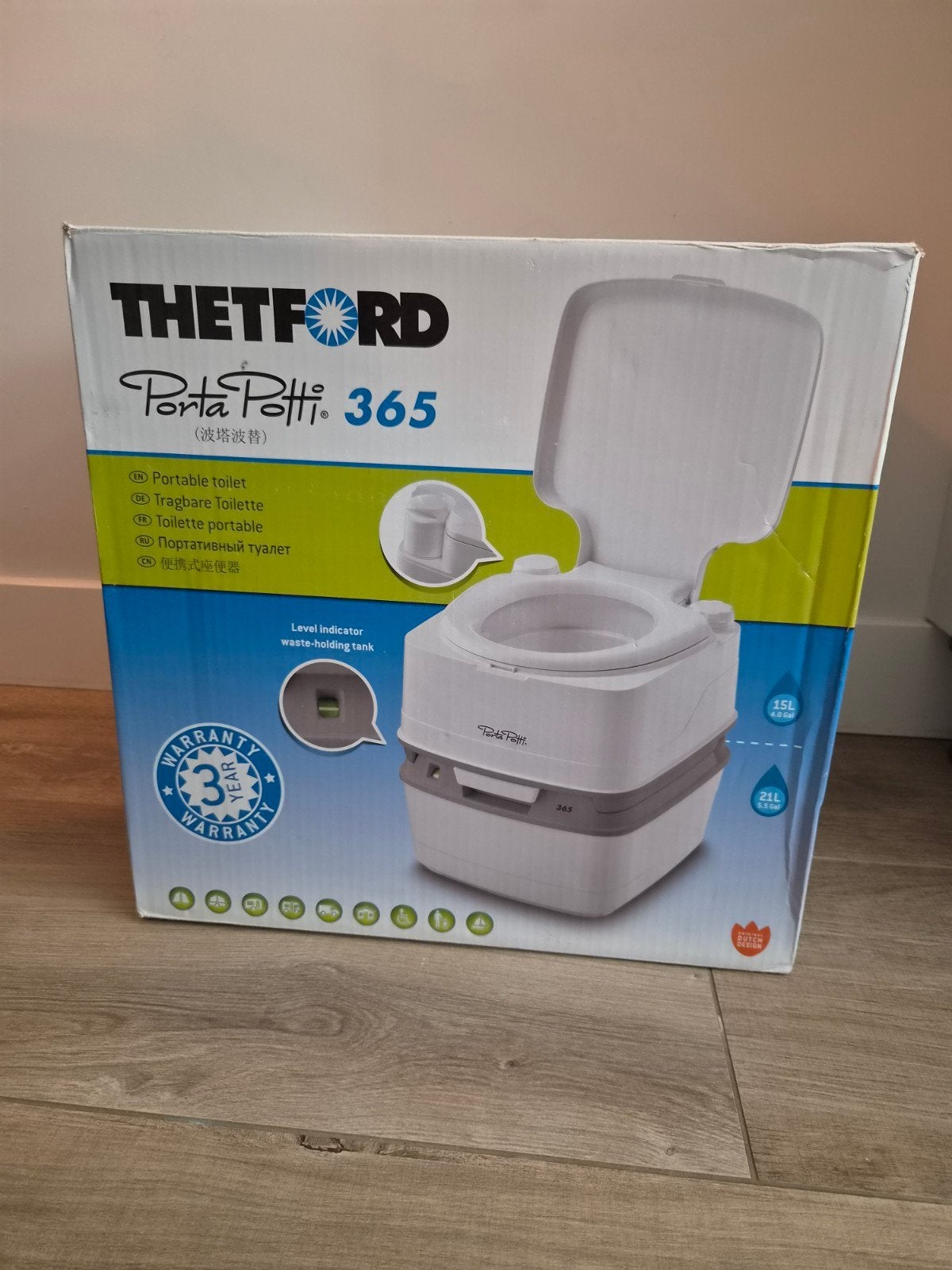 Thetford Porta Potti 365 draagbaar toilet + toebehoren, Ophalen, Zo goed als nieuw