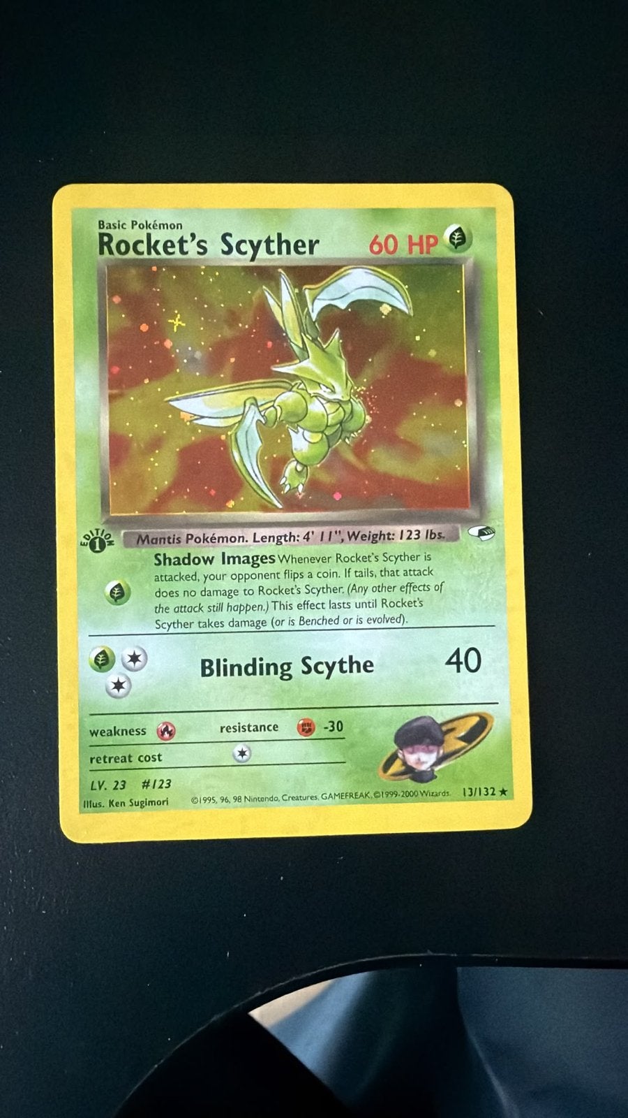 Rocket's Scyther 13/132 - Team Rocket Set Pokémon Kaart, Hobby en Vrije tijd, Ophalen of Verzenden, Zo goed als nieuw, Losse kaart