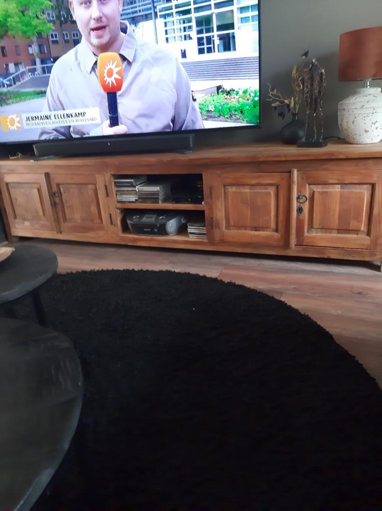 Landelijk Teakhouten tv meubel, Huis en Inrichting, Kasten | Televisiemeubels, Ophalen of Verzenden