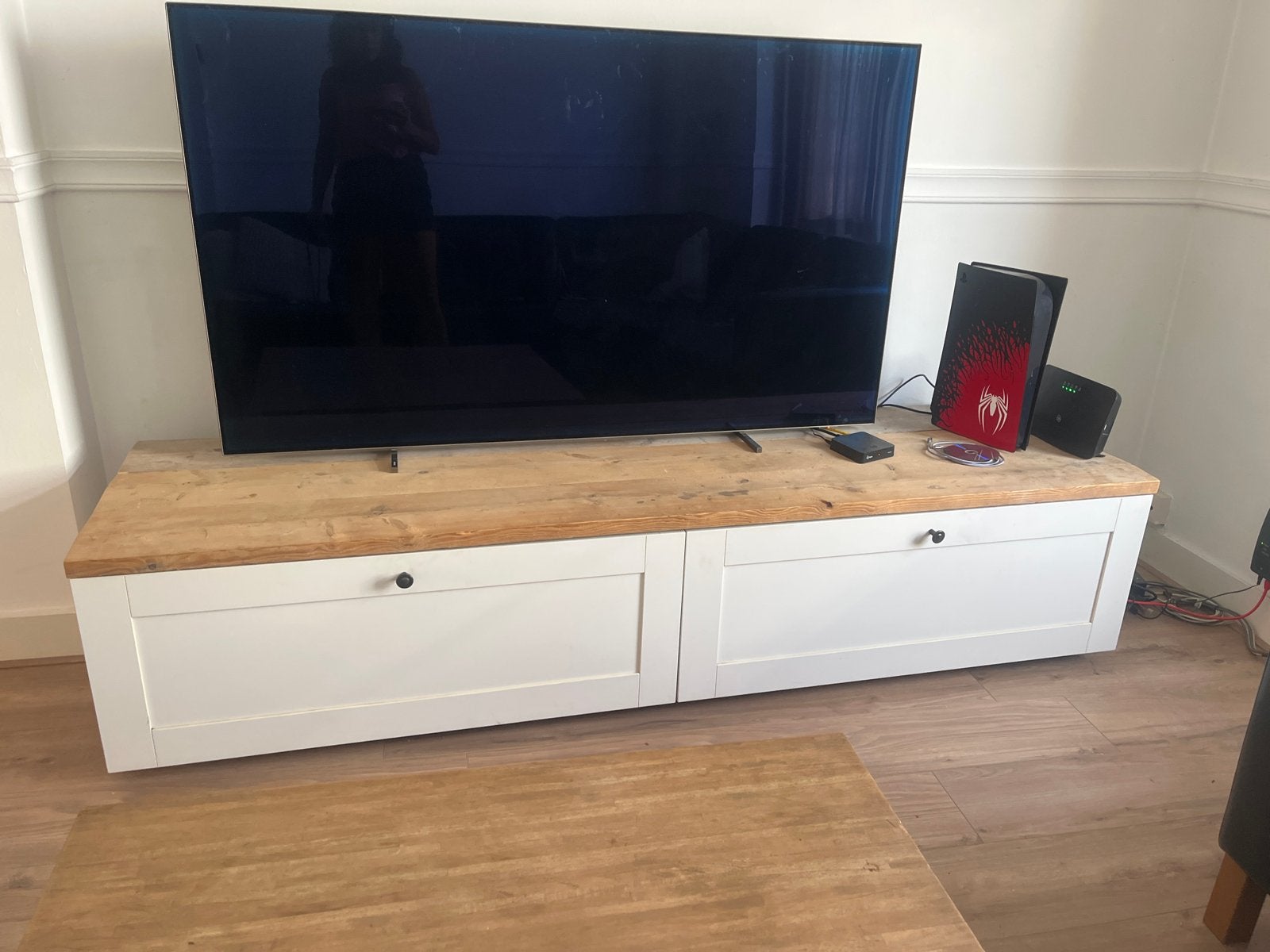 Mooie tv-kast of speelkast met 2 ruime lades, Ophalen, Gebruikt, 200 cm of meer, Minder dan 100 cm