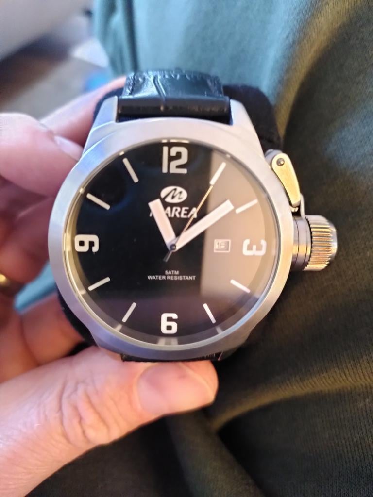 Marea Herenhorloge - Zwart met Stalen Kast, Ophalen of Verzenden