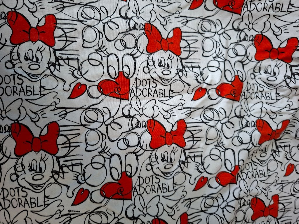 stof: Minnie Mouse ( wit), Overige materialen, Wit, Nieuw, Ophalen of Verzenden