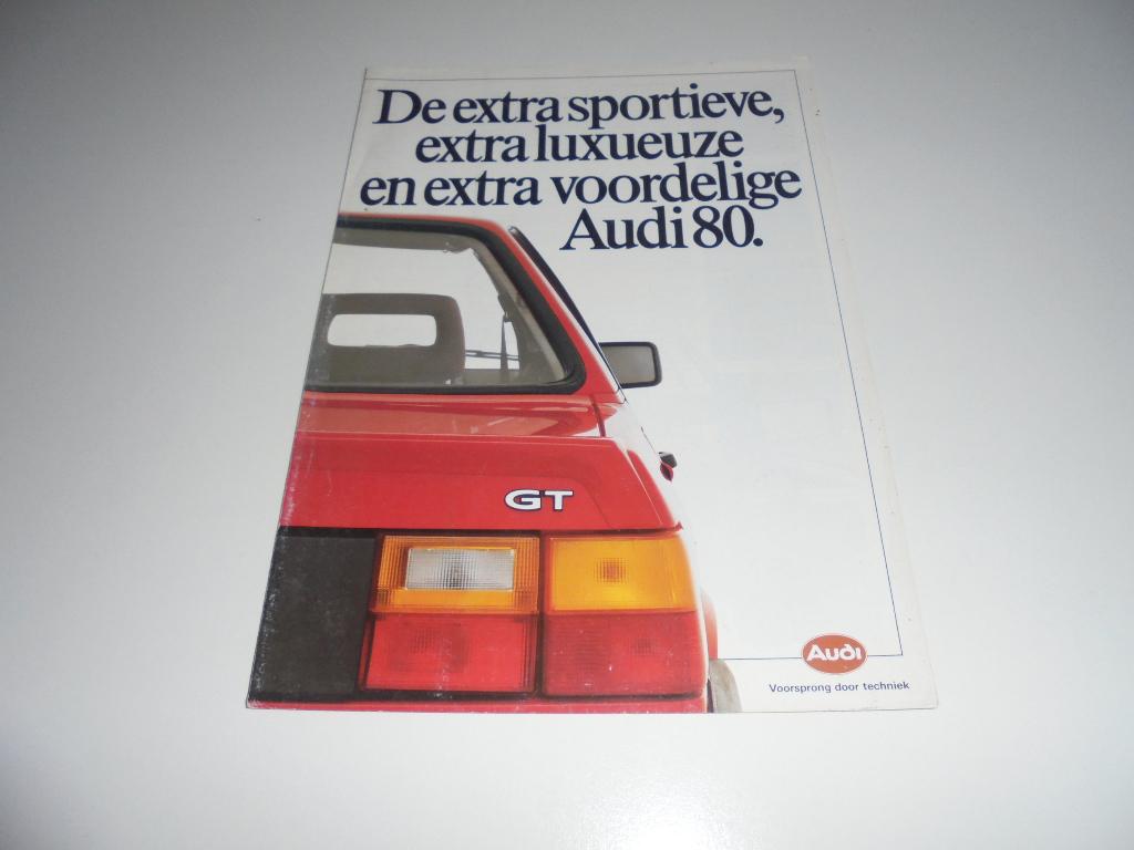 brochure Audi 80 GT, Ophalen of Verzenden, Gelezen, Audi