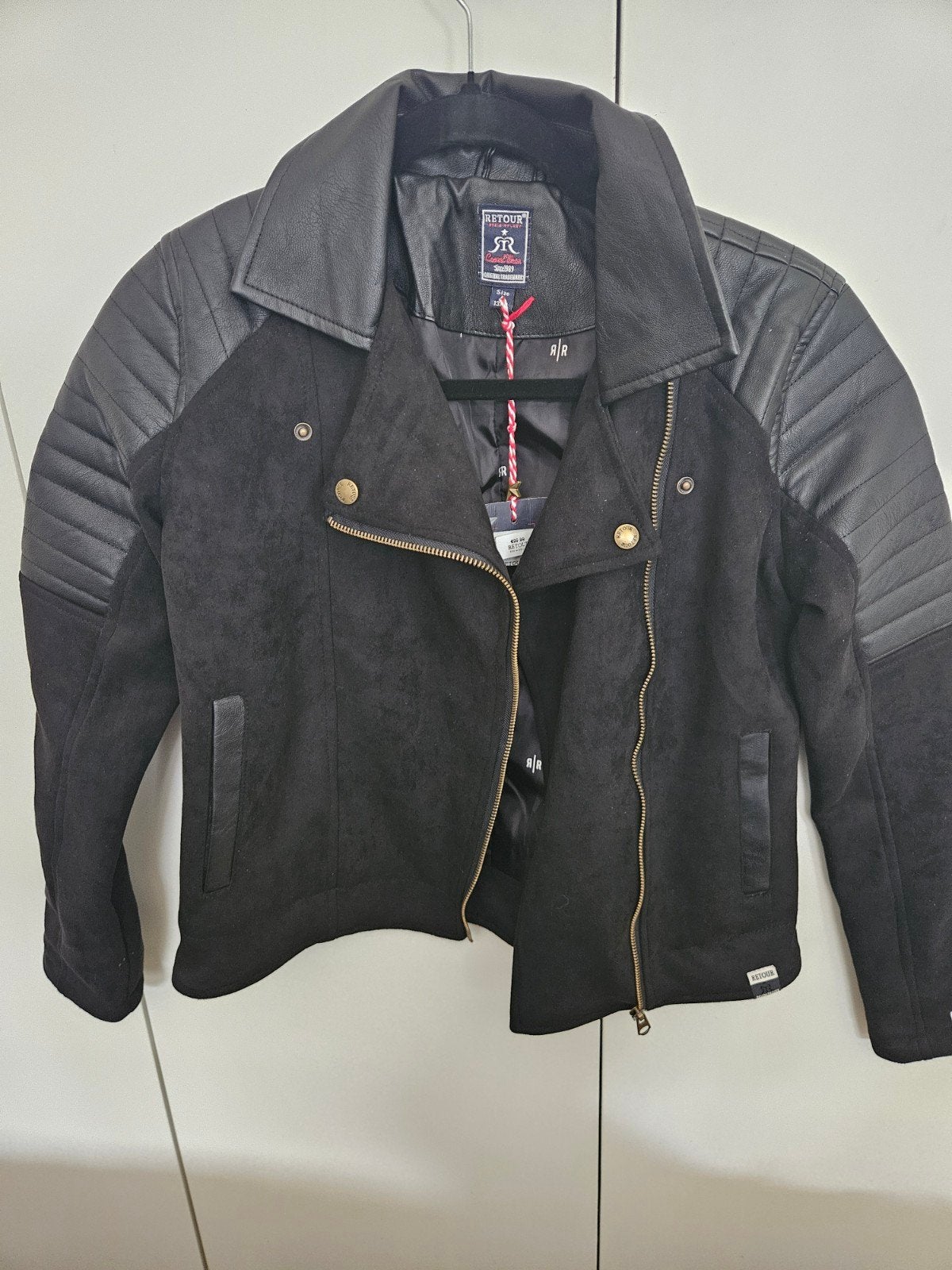 Retour Denim Deluxe Zwart Bikerjack Maat 164, Meisje, Nieuw, Ophalen of Verzenden, Retour