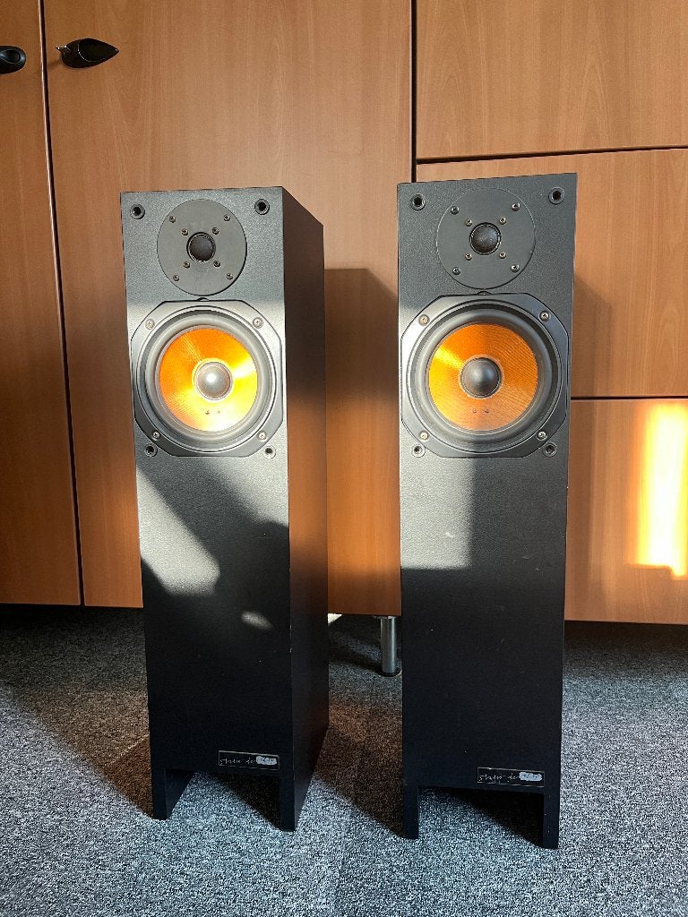 Studio de Schop Studio – High-End Vloerstaanders Zwart, Vloerstaande luidspreker, Gebruikt, 60 tot 120 watt, Ophalen