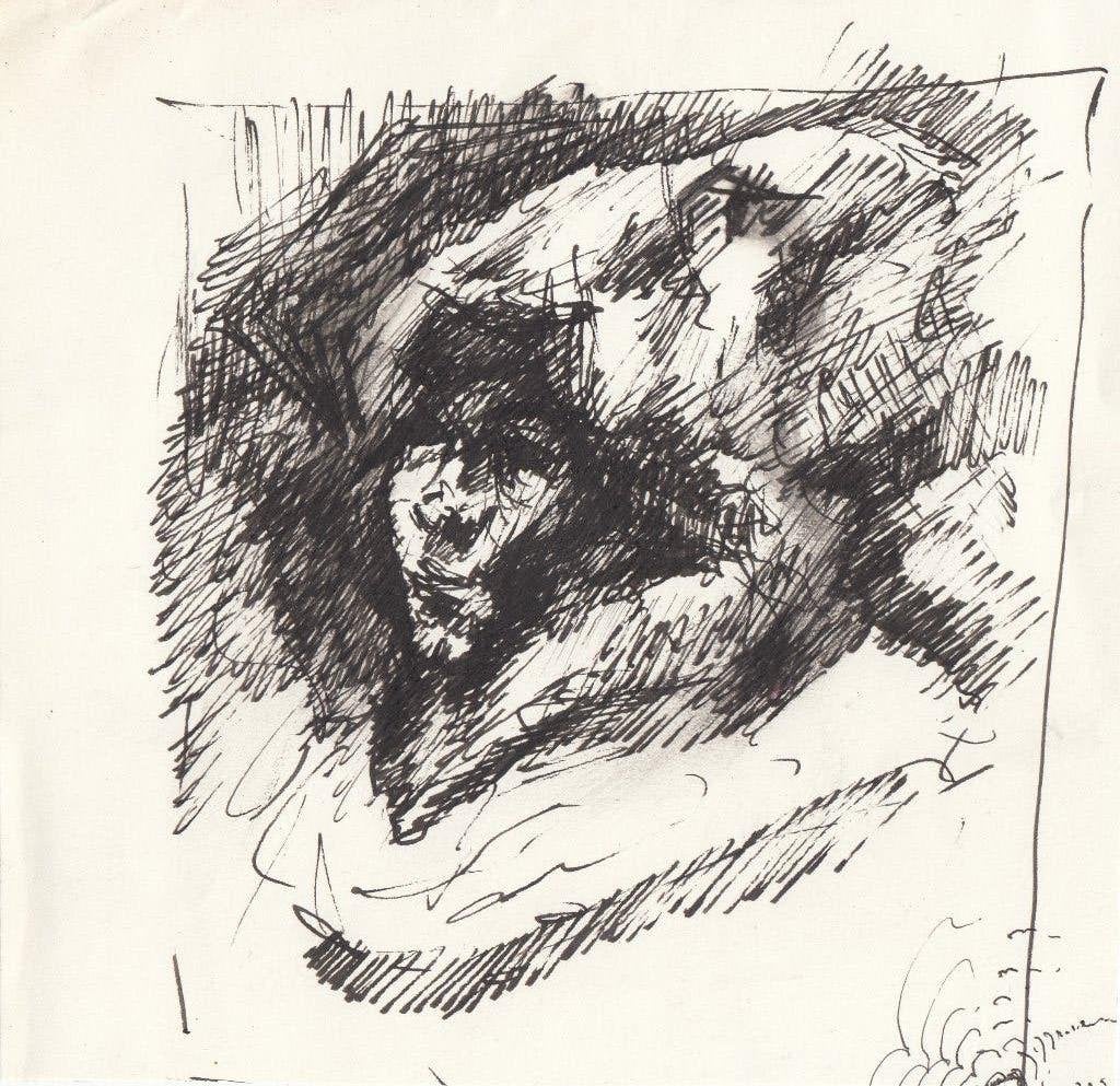 Pentekenening portret jaren 90, Ophalen of Verzenden, Tekening, Pentekening, Origineel